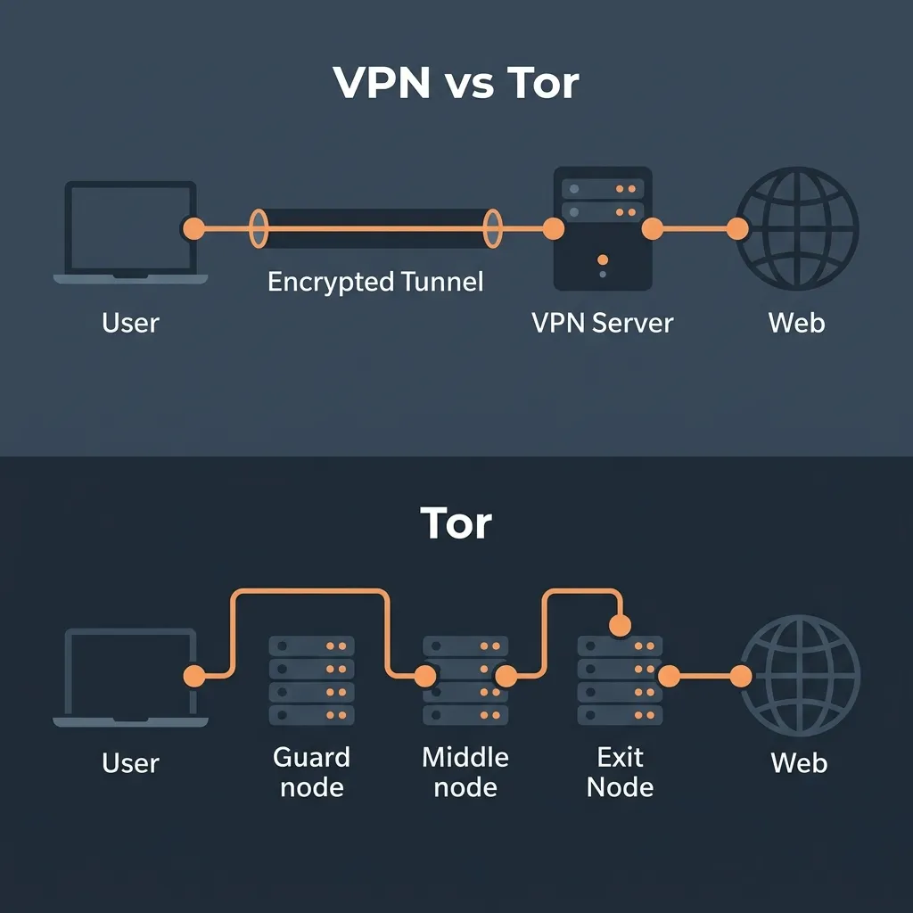 VPN vs Tor Comparison Infographic